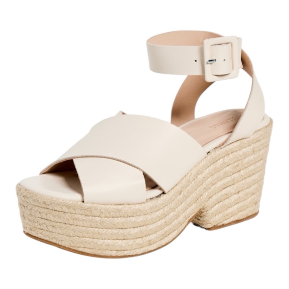 ALOHAS Cream Leather Espadrilles